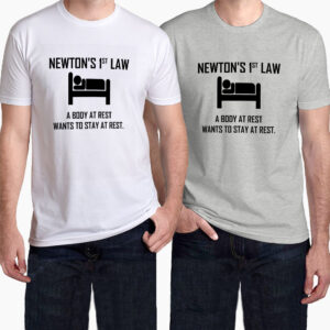 تیشرت مردانه طرح “قانون اول نیوتن” – کد TM1601002